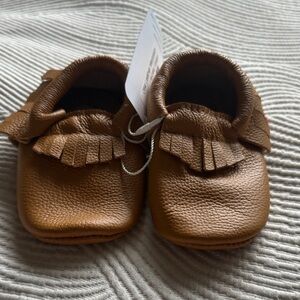 Bonton Tan Kids Moccasins